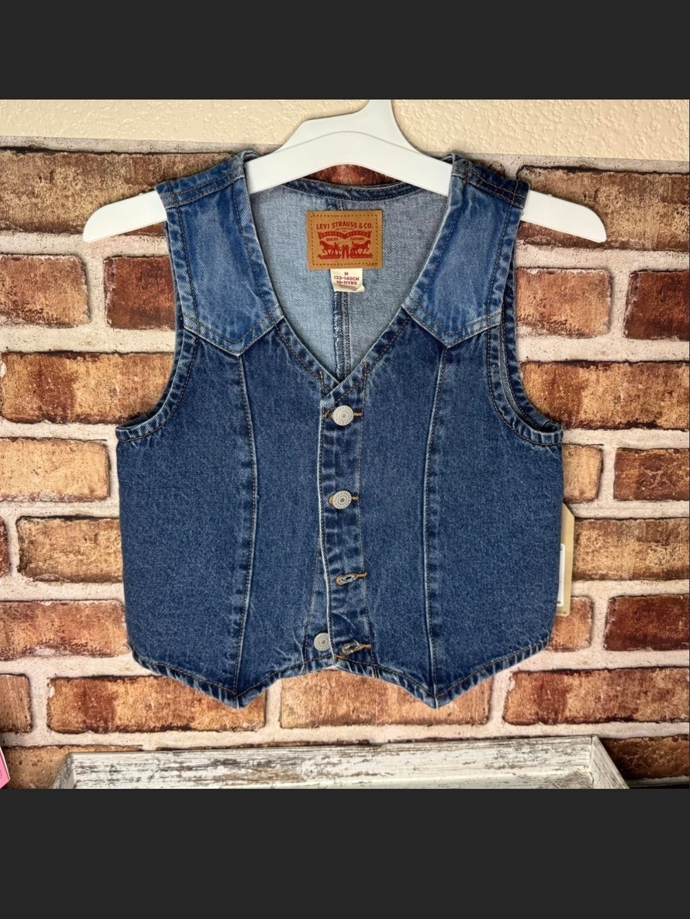 Levi's Girls Blue Denim Vest Size Medium
